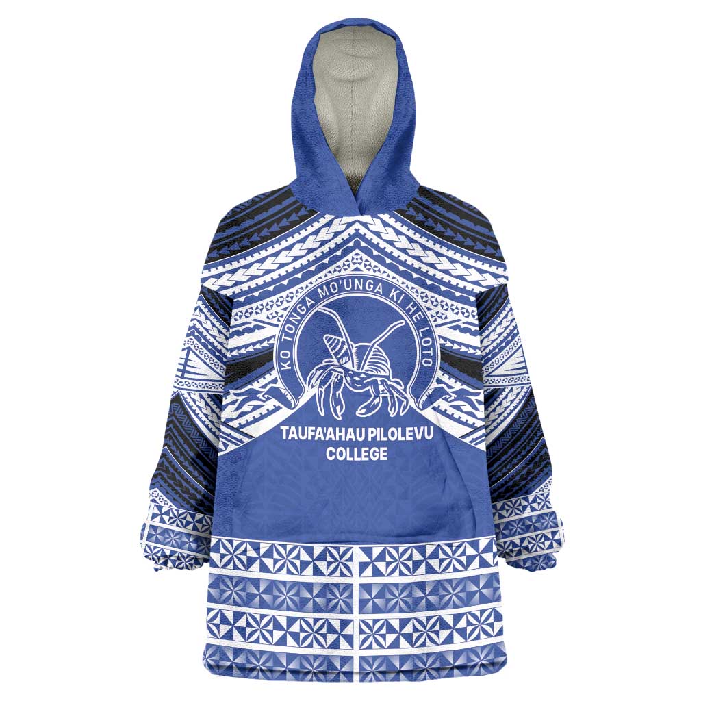 Personalised Tonga Taufa'ahau Pilolevu College Wearable Blanket Hoodie Polynesian Ngatu Tribal