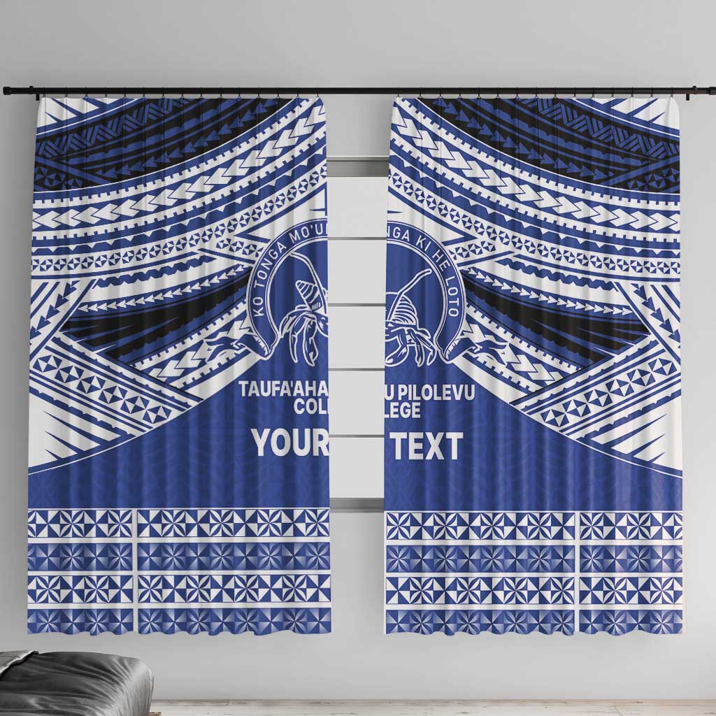 Personalised Tonga Taufa'ahau Pilolevu College Window Curtain Polynesian Ngatu Tribal
