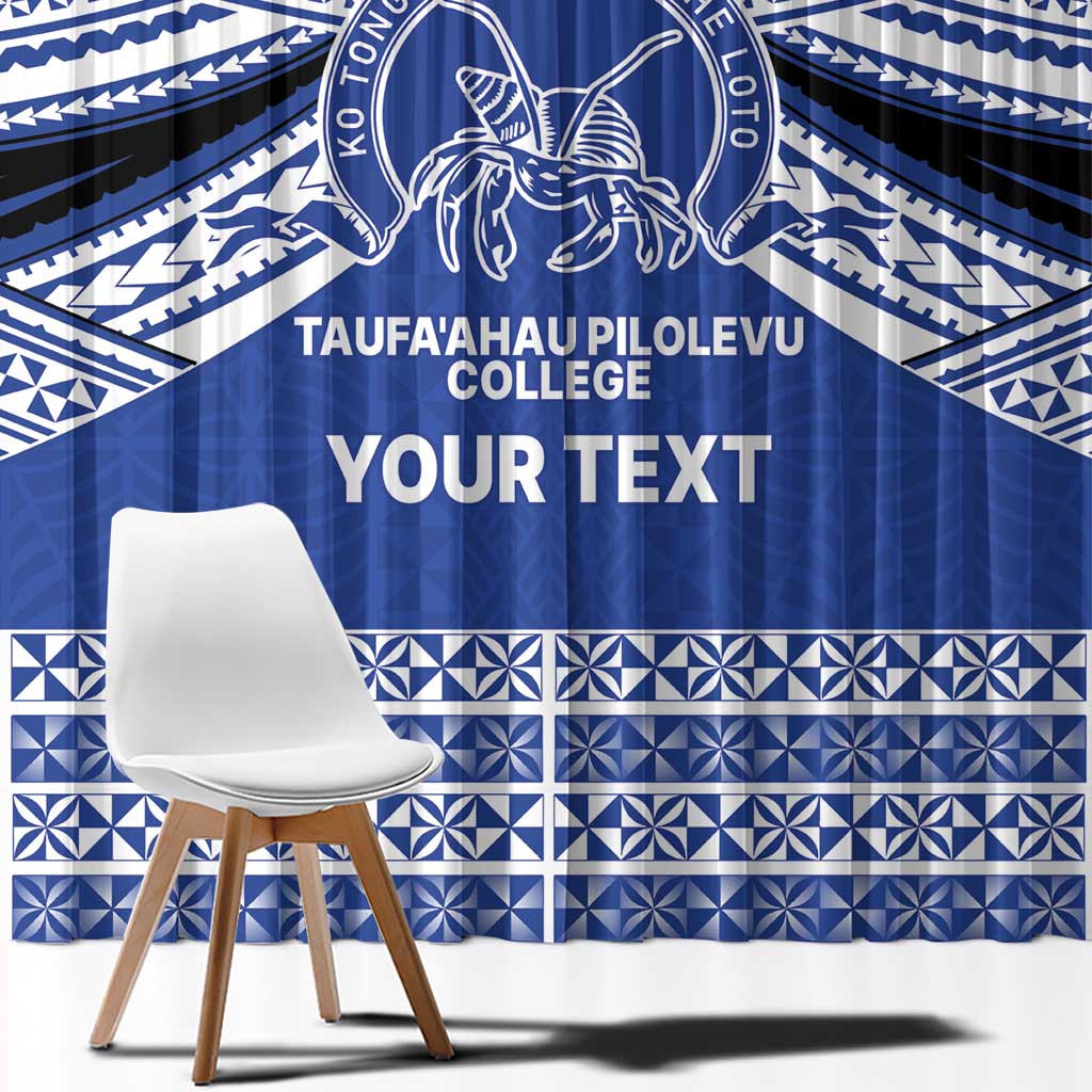 Personalised Tonga Taufa'ahau Pilolevu College Window Curtain Polynesian Ngatu Tribal