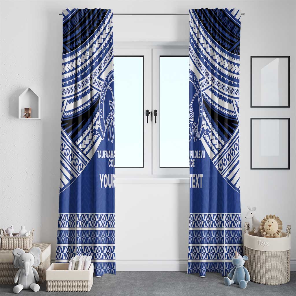 Personalised Tonga Taufa'ahau Pilolevu College Window Curtain Polynesian Ngatu Tribal
