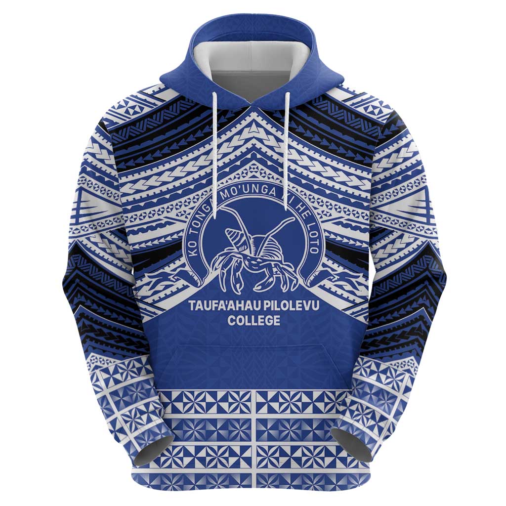Personalised Tonga Taufa'ahau Pilolevu College Zip Hoodie Polynesian Ngatu Tribal