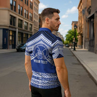 Personalised Tonga Taufa'ahau Pilolevu College Zipper Polo Shirt Polynesian Ngatu Tribal - Polynesian Pride