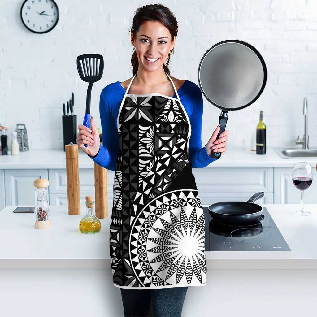 Black Tongan Ngatu Fonulei Pattern Apron - Polynesian Pride