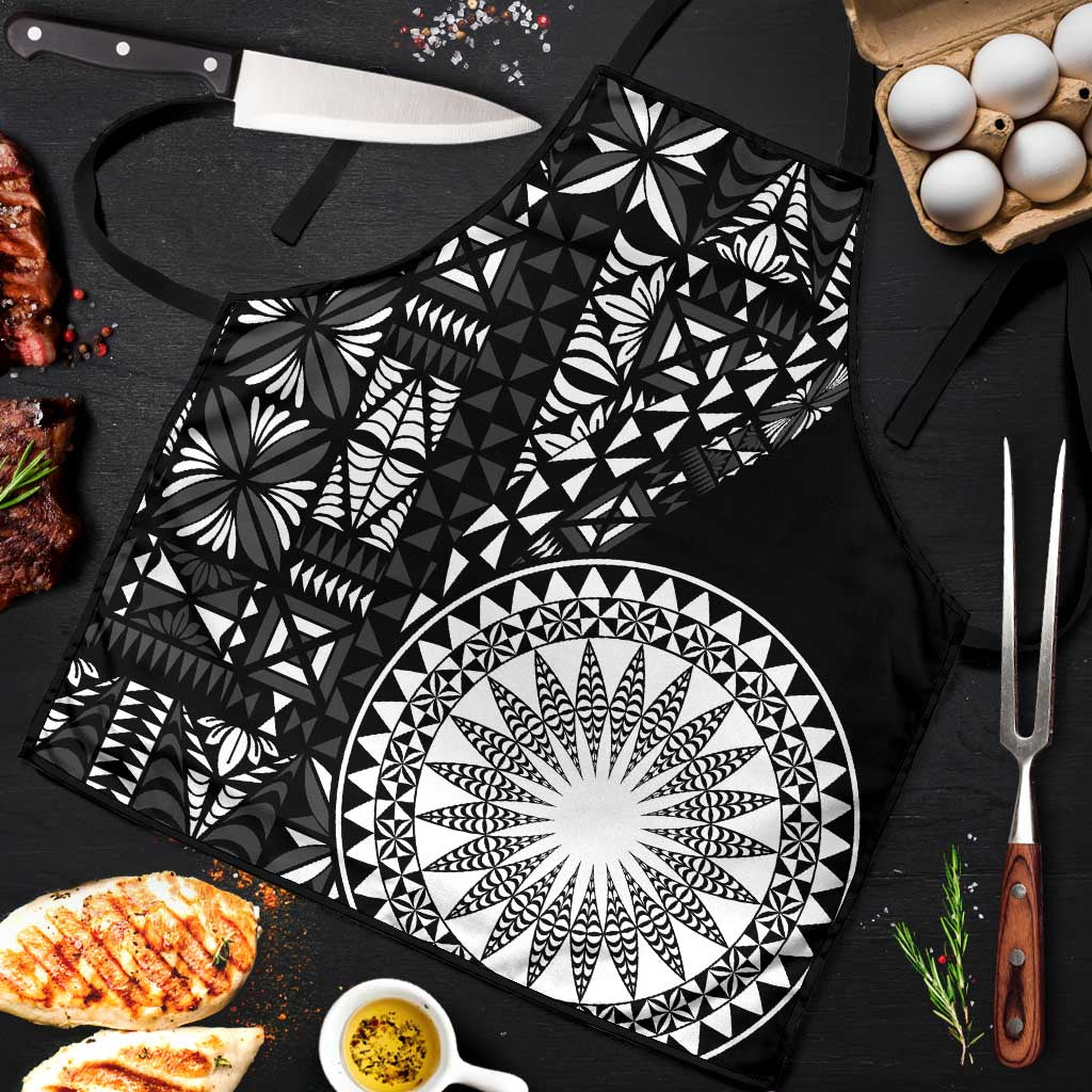 Black Tongan Ngatu Fonulei Pattern Apron - Polynesian Pride