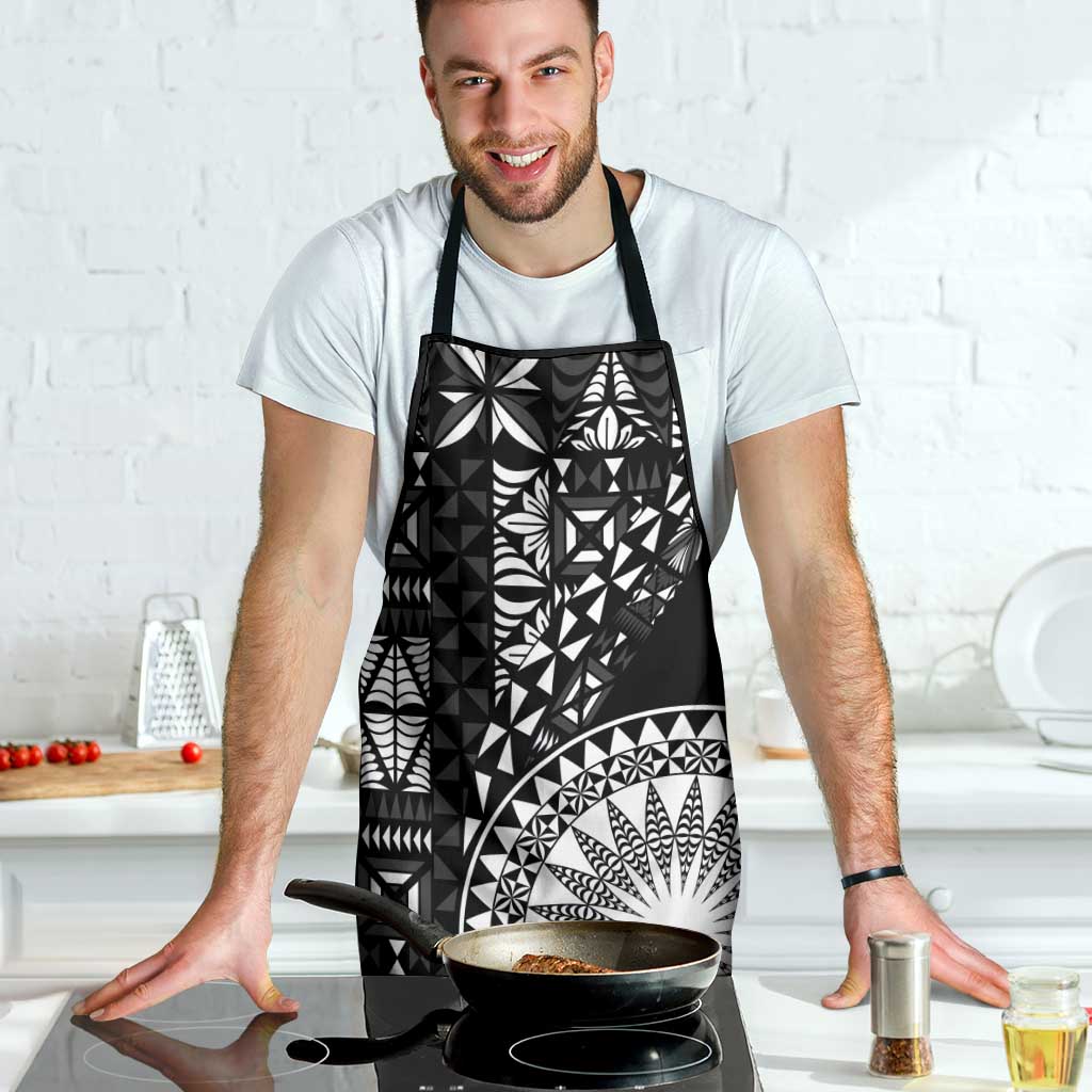 Black Tongan Ngatu Fonulei Pattern Apron - Polynesian Pride