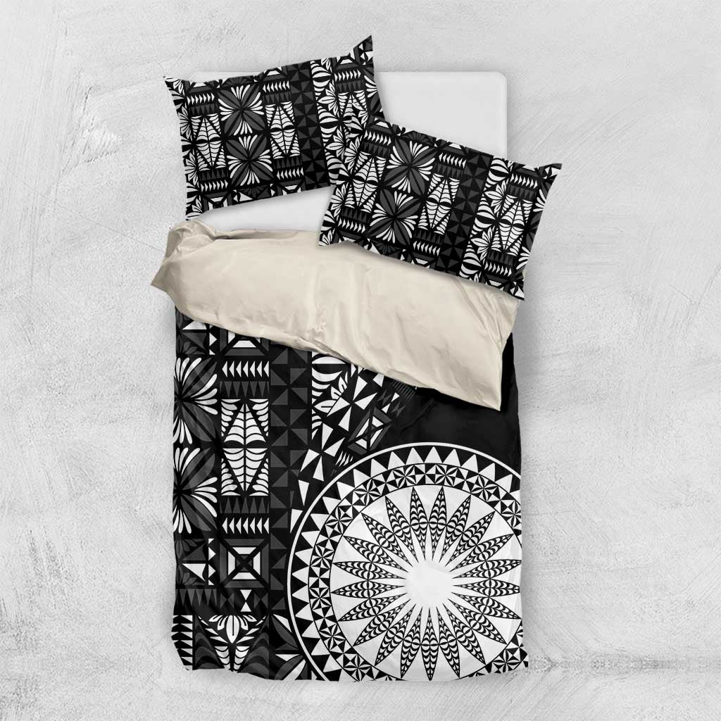 Black Tongan Ngatu Fonulei Pattern Bedding Set