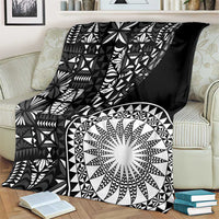 Black Tongan Ngatu Fonulei Pattern Blanket