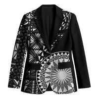 Black Tongan Ngatu Fonulei Pattern Blazer - Polynesian Pride