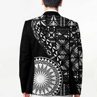 Black Tongan Ngatu Fonulei Pattern Blazer - Polynesian Pride