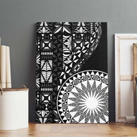 Black Tongan Ngatu Fonulei Pattern Canvas Wall Art