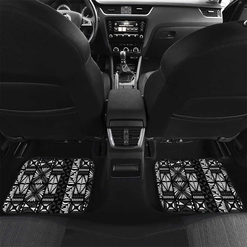 Black Tongan Ngatu Fonulei Pattern Car Mats