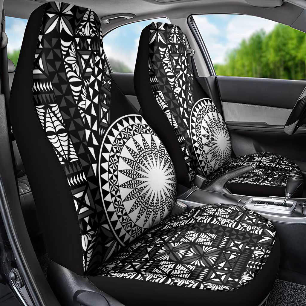 Black Tongan Ngatu Fonulei Pattern Car Seat Cover