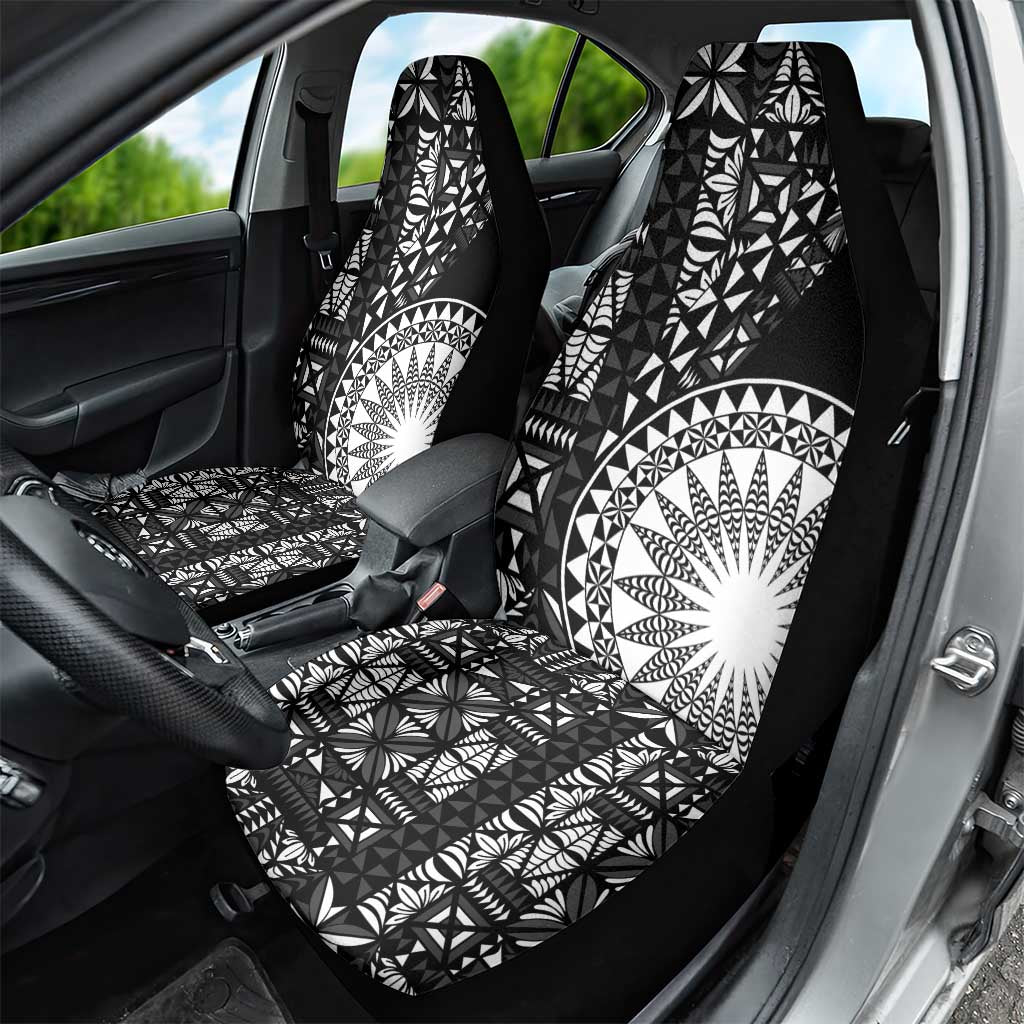 Black Tongan Ngatu Fonulei Pattern Car Seat Cover