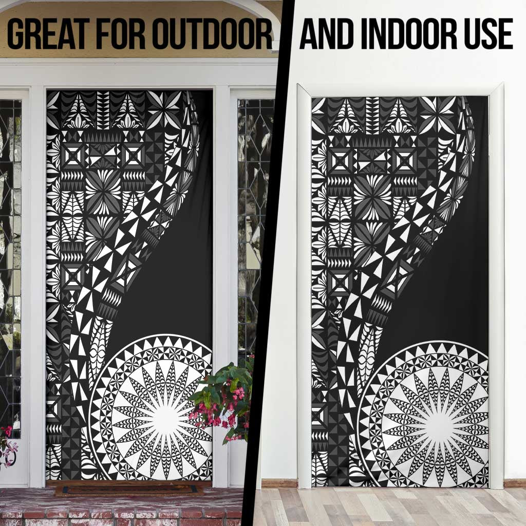Black Tongan Ngatu Fonulei Pattern Door Cover - Polynesian Pride