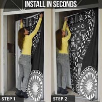 Black Tongan Ngatu Fonulei Pattern Door Cover - Polynesian Pride
