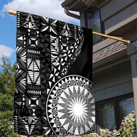 Black Tongan Ngatu Fonulei Pattern Garden Flag