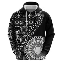 Black Tongan Ngatu Fonulei Pattern Hoodie