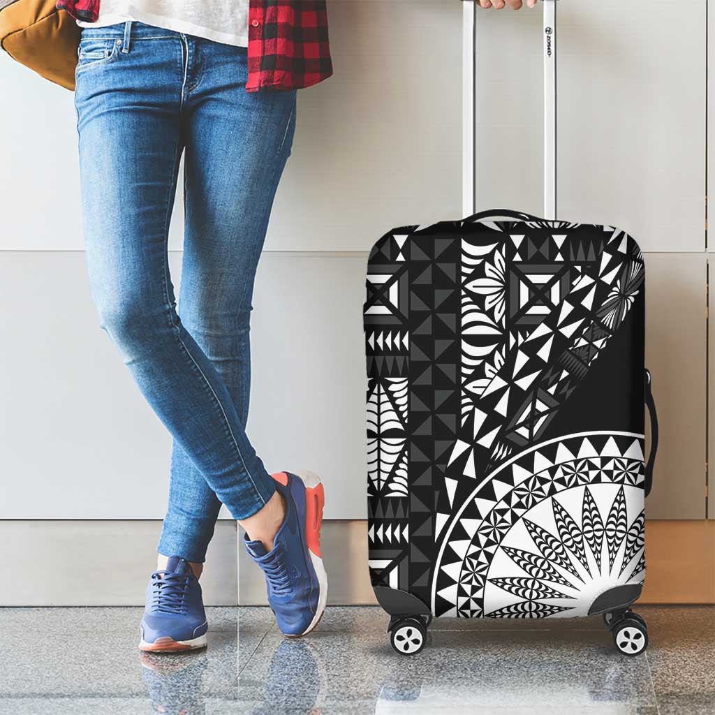 Black Tongan Ngatu Fonulei Pattern Luggage Cover