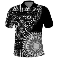 Black Tongan Ngatu Fonulei Pattern Polo Shirt