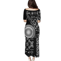 Black Tongan Ngatu Fonulei Pattern Puletasi