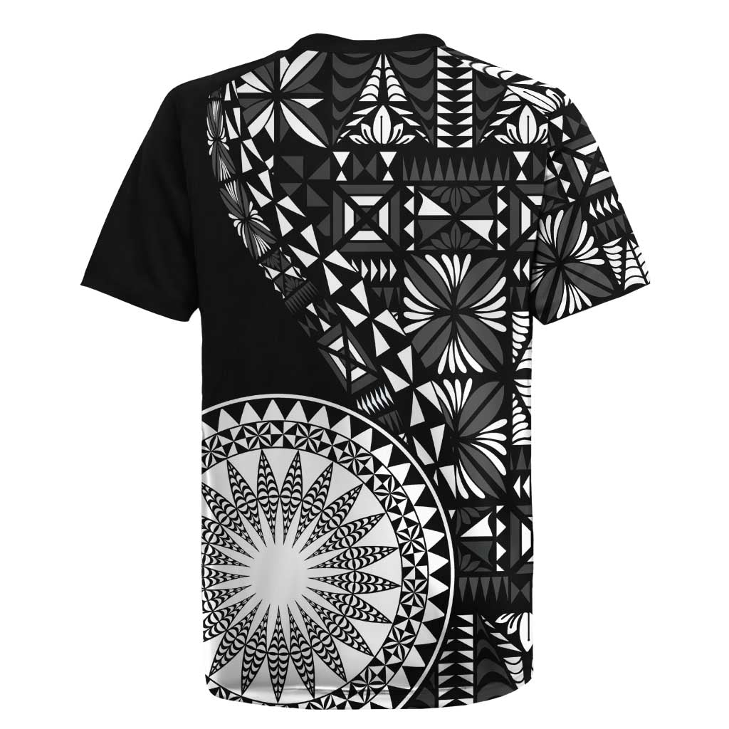 Black Tongan Ngatu Fonulei Pattern Rugby Jersey