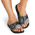 Black Tongan Ngatu Fonulei Pattern Slide Sandals - Polynesian Pride