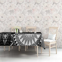 Black Tongan Ngatu Fonulei Pattern Tablecloth