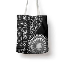 Black Tongan Ngatu Fonulei Pattern Tote Bag - Polynesian Pride