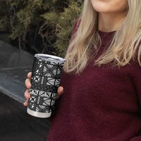 Black Tongan Ngatu Fonulei Pattern Tumbler Cup