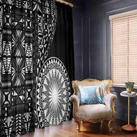 Black Tongan Ngatu Fonulei Pattern Window Curtain