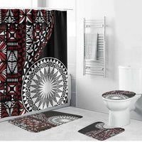 Red Tongan Ngatu Fonulei Pattern Bathroom Set - Polynesian Pride