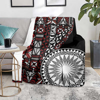 Red Tongan Ngatu Fonulei Pattern Blanket