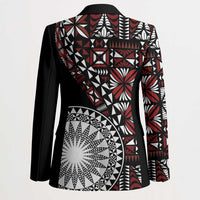 Red Tongan Ngatu Fonulei Pattern Blazer - Polynesian Pride