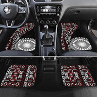 Red Tongan Ngatu Fonulei Pattern Car Mats