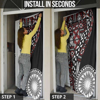 Red Tongan Ngatu Fonulei Pattern Door Cover - Polynesian Pride