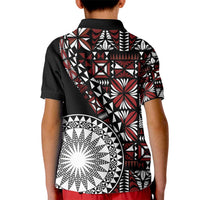 Red Tongan Ngatu Fonulei Pattern Kid Polo Shirt