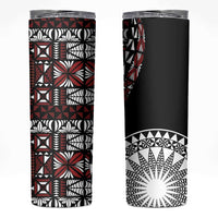 Red Tongan Ngatu Fonulei Pattern Skinny Tumbler