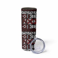 Red Tongan Ngatu Fonulei Pattern Skinny Tumbler