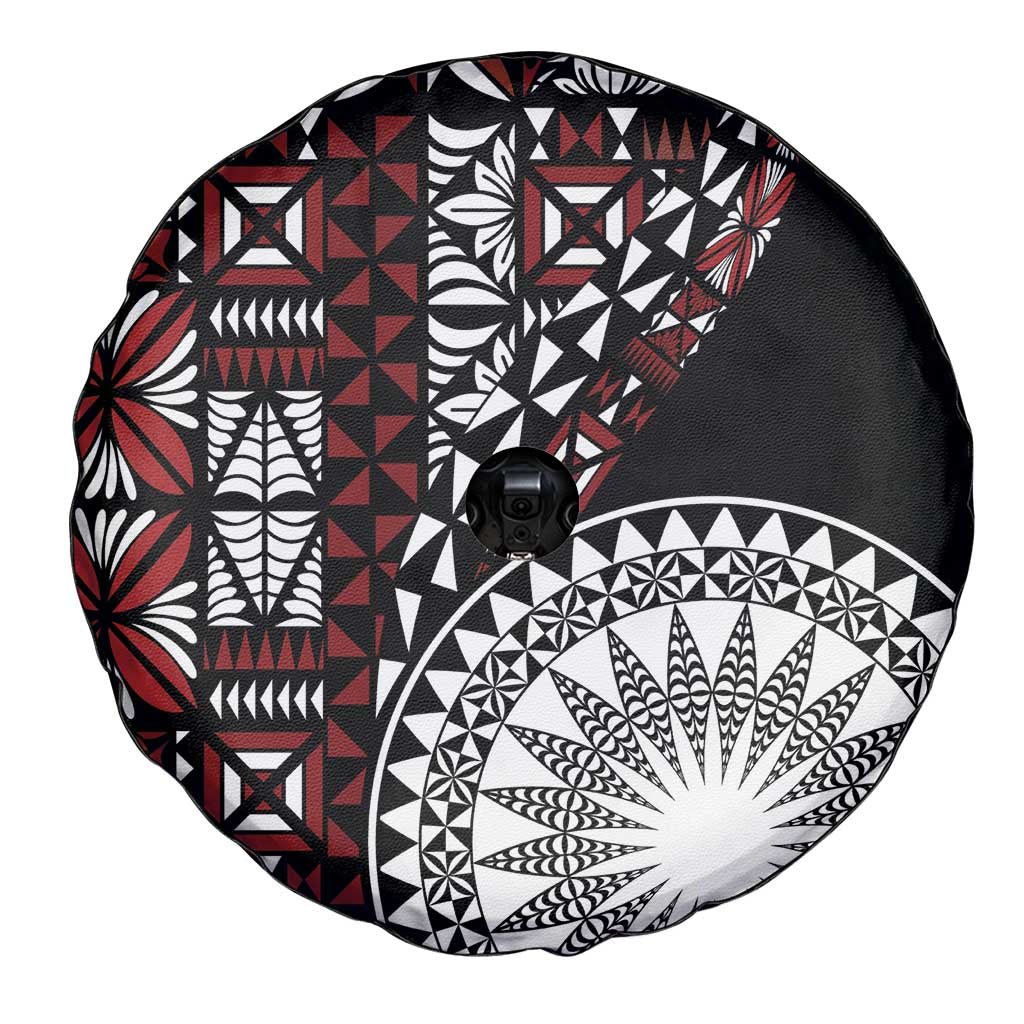 Red Tongan Ngatu Fonulei Pattern Spare Tire Cover