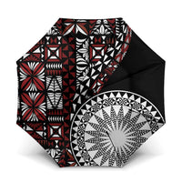 Red Tongan Ngatu Fonulei Pattern Umbrella - Polynesian Pride