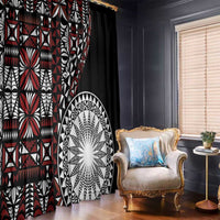 Red Tongan Ngatu Fonulei Pattern Window Curtain