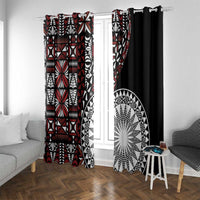 Red Tongan Ngatu Fonulei Pattern Window Curtain