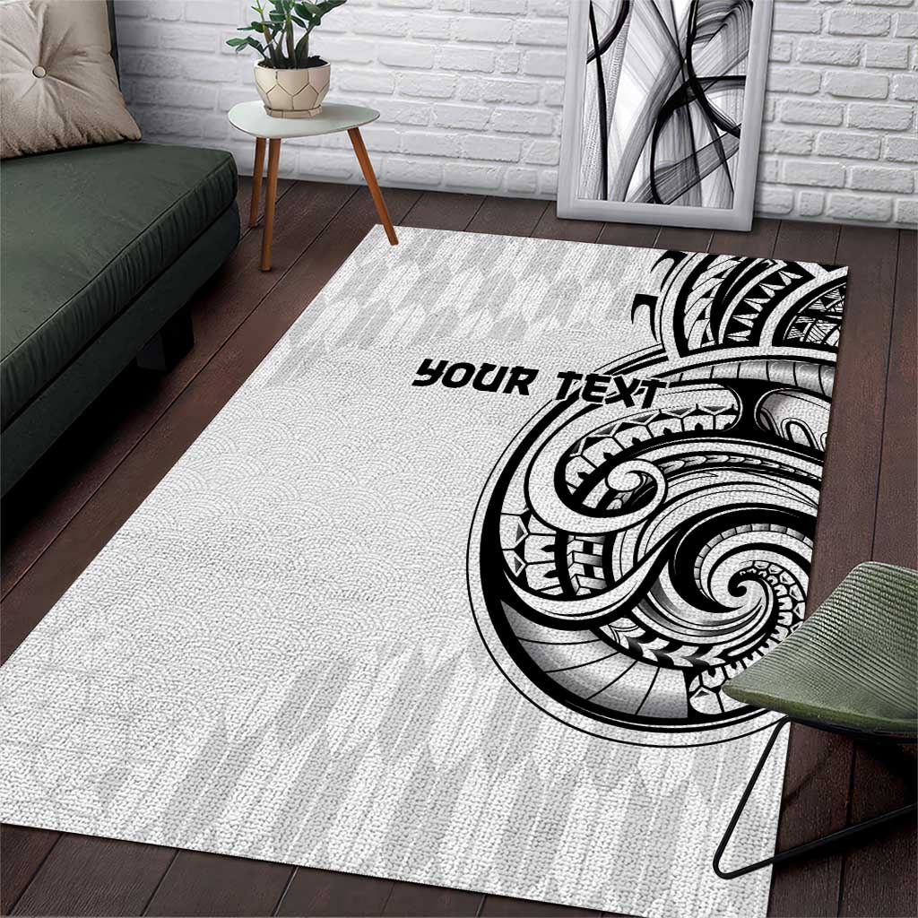 Hawaii and Japanese Culture Personalised Area Rug With Polynesian Tribal Tattoo Style