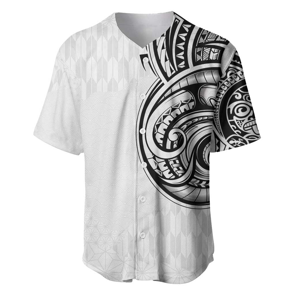 Hawaii and Japanese Culture Personalised Baseball Jersey With Polynesian Tribal Tattoo Style