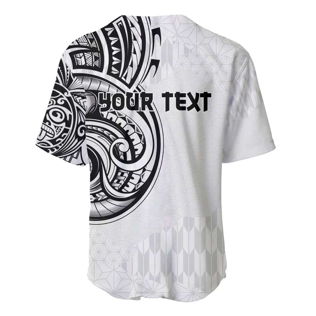 Hawaii and Japanese Culture Personalised Baseball Jersey With Polynesian Tribal Tattoo Style