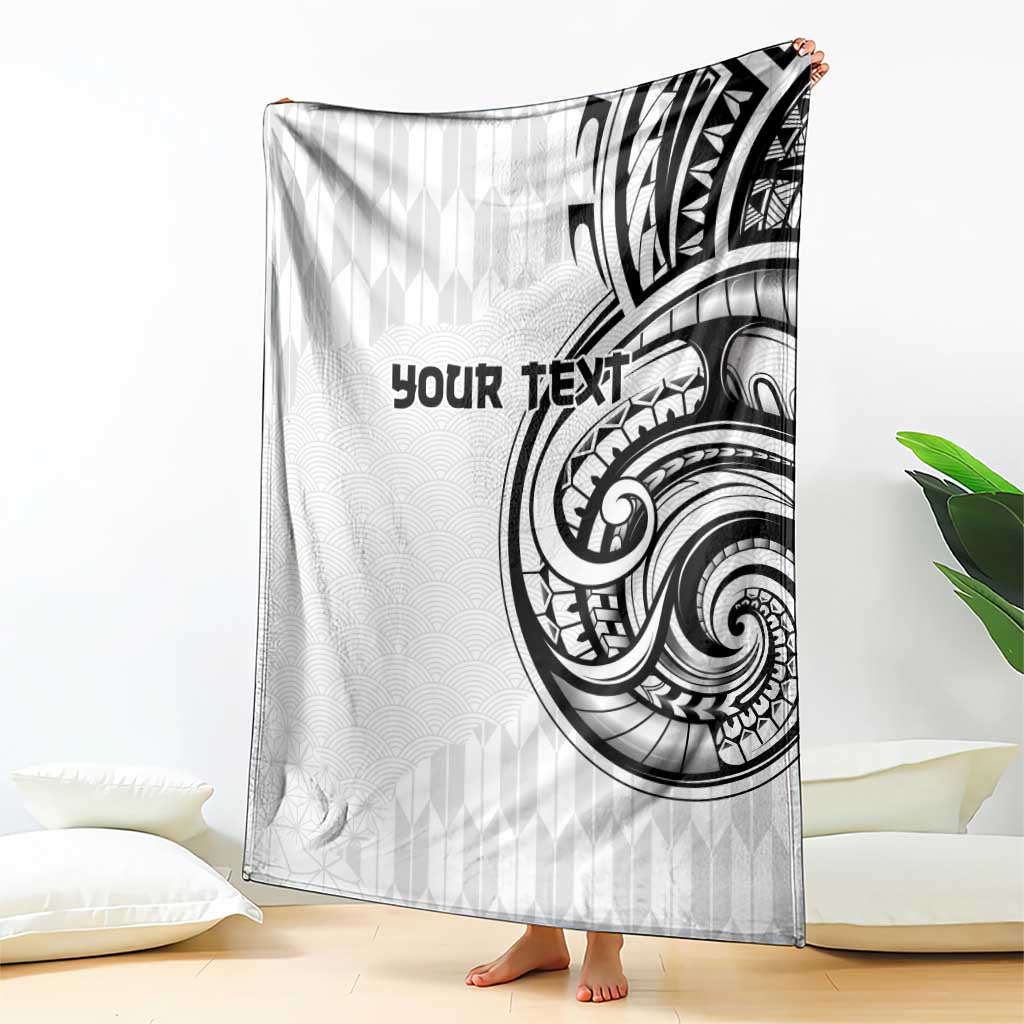 Hawaii and Japanese Culture Personalised Blanket With Polynesian Tribal Tattoo Style