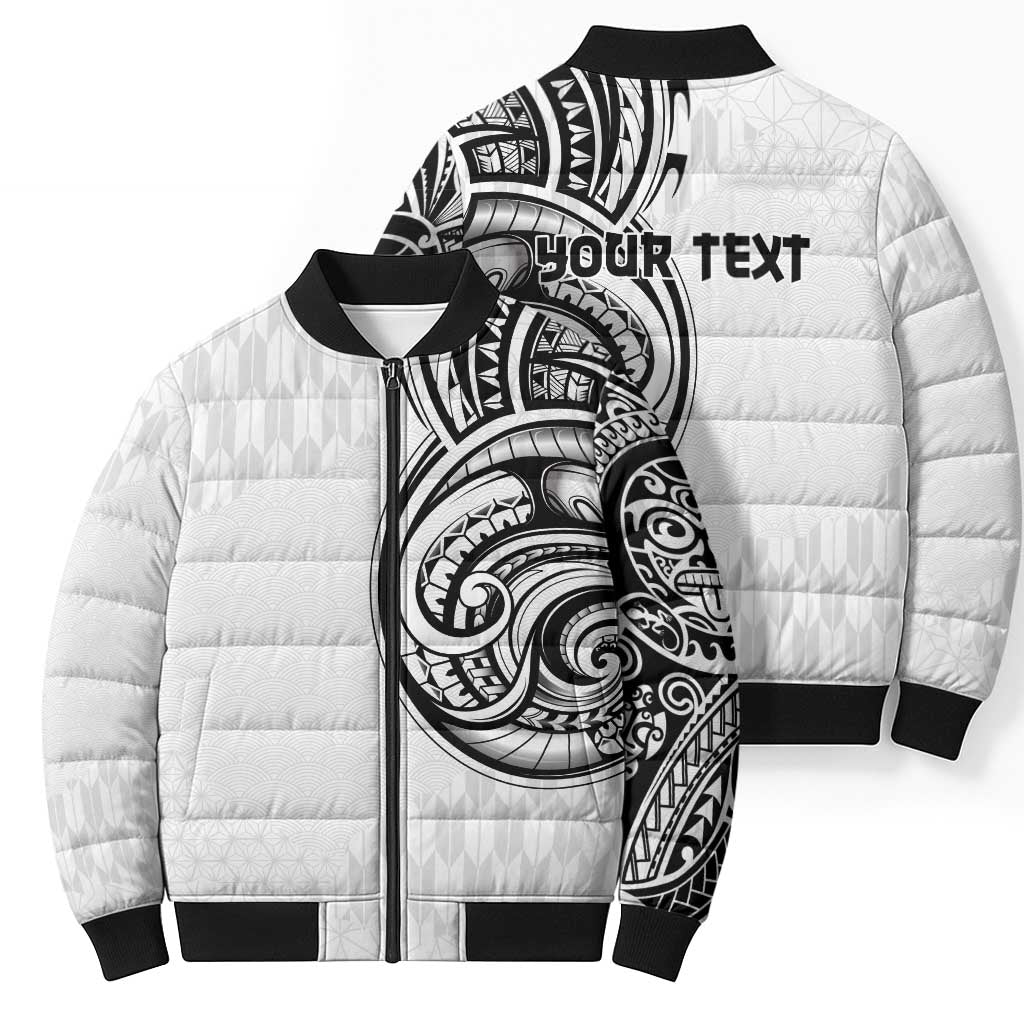 Hawaii and Japanese Culture Personalised Bomber Puffer Jacket With Polynesian Tribal Tattoo Style - Polynesian Pride