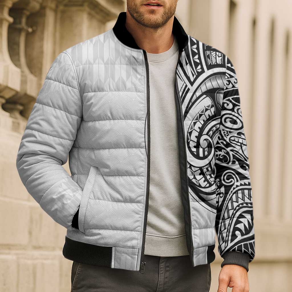 Hawaii and Japanese Culture Personalised Bomber Puffer Jacket With Polynesian Tribal Tattoo Style - Polynesian Pride