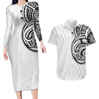 Hawaii and Japanese Culture Personalised Couples Matching Long Sleeve Bodycon Dress and Hawaiian Shirt With Polynesian Tribal Tattoo Style