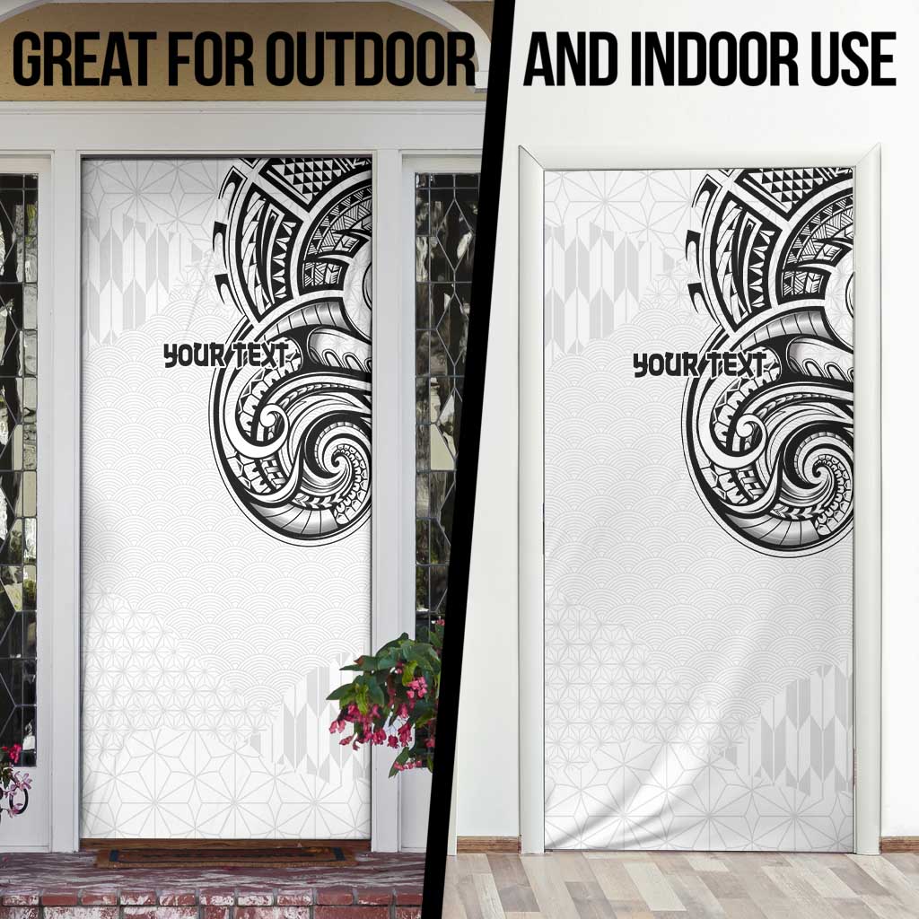 Hawaii and Japanese Culture Personalised Door Cover With Polynesian Tribal Tattoo Style - Polynesian Pride